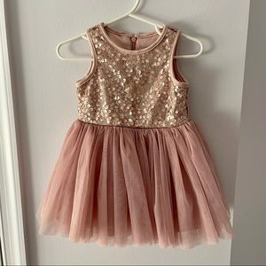 🔥3/$30- Blush sequin and tulle dress - pageant - wedding - formal